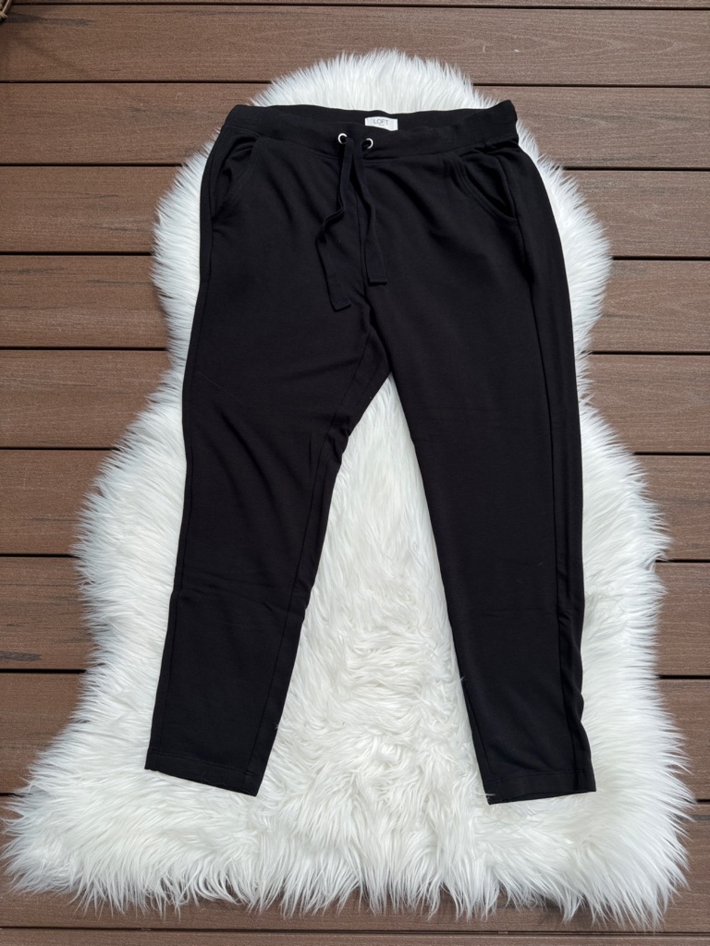 LOFT Black Drawstring Jogger Pants